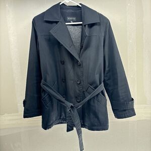 Braetan Women's Small Double Breasted Black Peacoat Jacket Coat